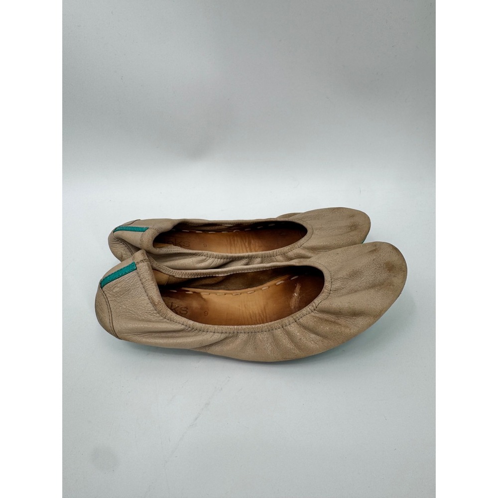Tieks by Gavrieli Ballet Flats Women 9 Tan Leather Foldable Teal Sole
